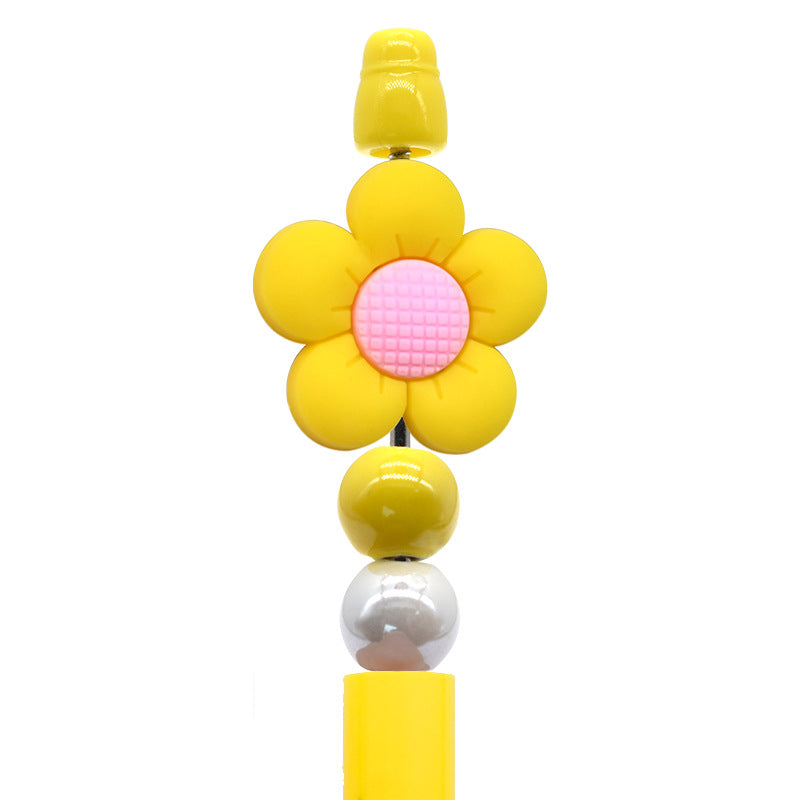 Wholesale Random100pcs Ballpoint Pen Beaded Accessories Cute Flowers Pvc Burnt Beads